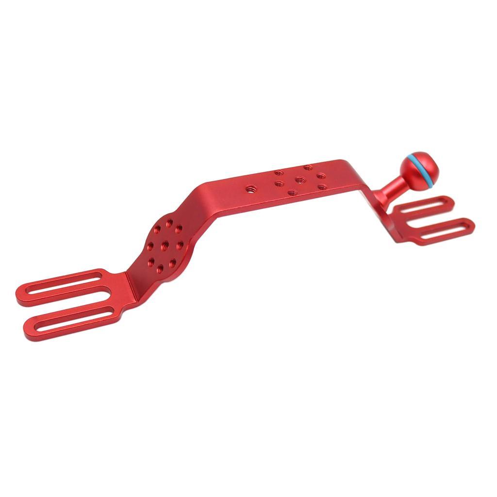 Aluminum Alloy CNC DSLR Camera Handle Grip Stabilizer Hand Grip Mount with Ball Head - Red
