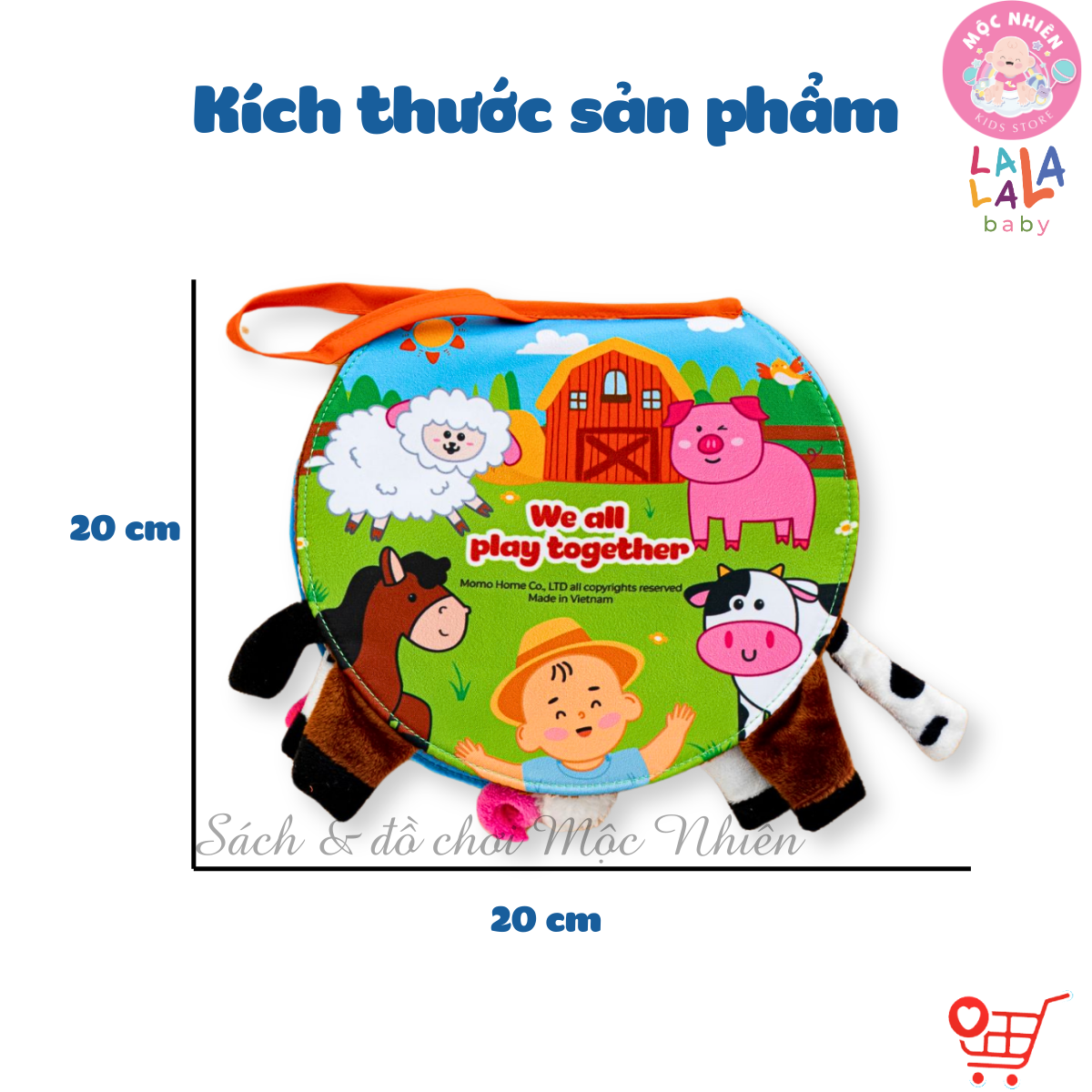 Sách Vải Lật Mở Đa Tương Tác Cho Bé từ 0 Tháng Tuổi, Kêu Sột Soạt Thú Vị - Lalala Baby