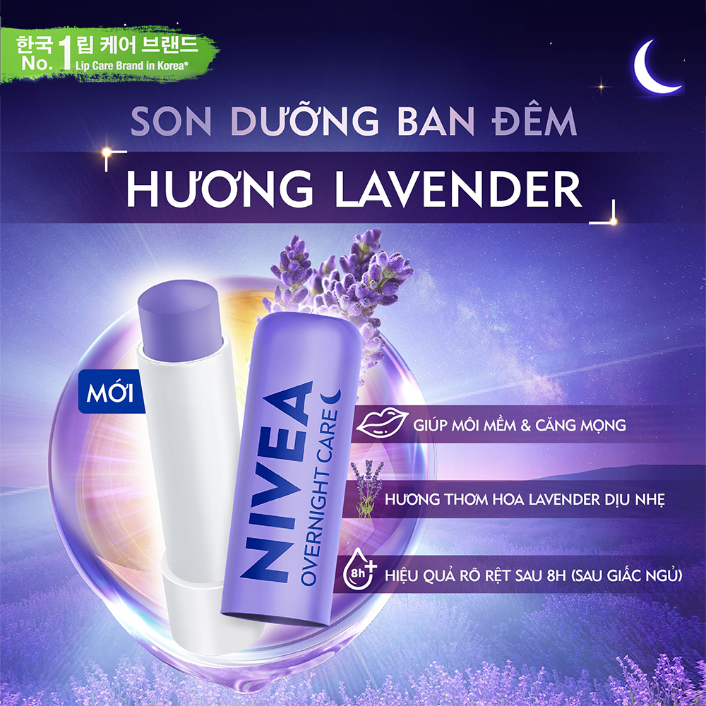 Son Dưỡng NIVEA Ban Đêm Hương Lavender (4.8 g) - 88068