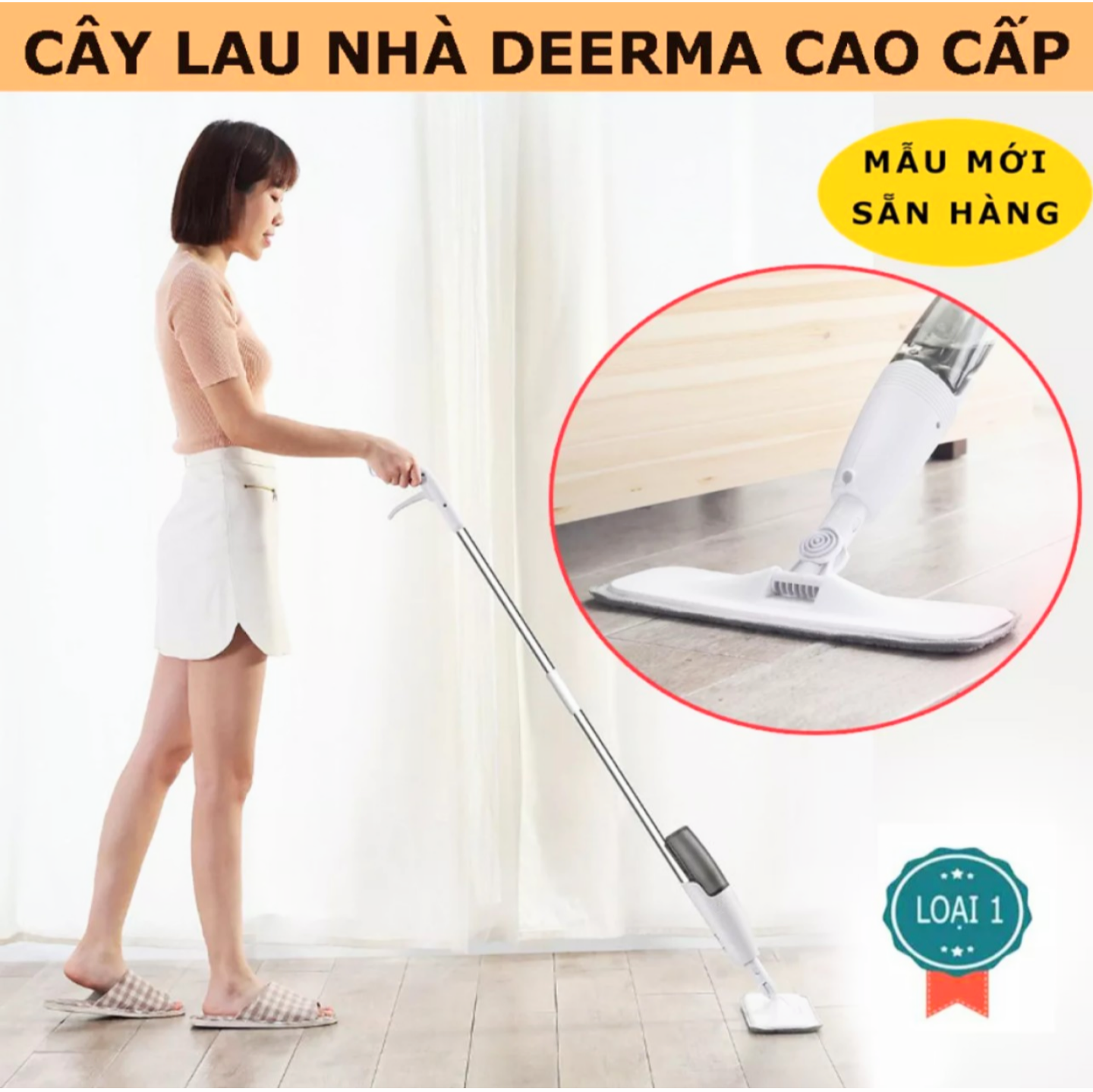 CÂY LAU NHÀ PHUN SƯƠNG SIÊU SẠCH XOAY 360 ĐỘ THÔNG MINH TIỆN DỤNG HÀNG CAO CẤP