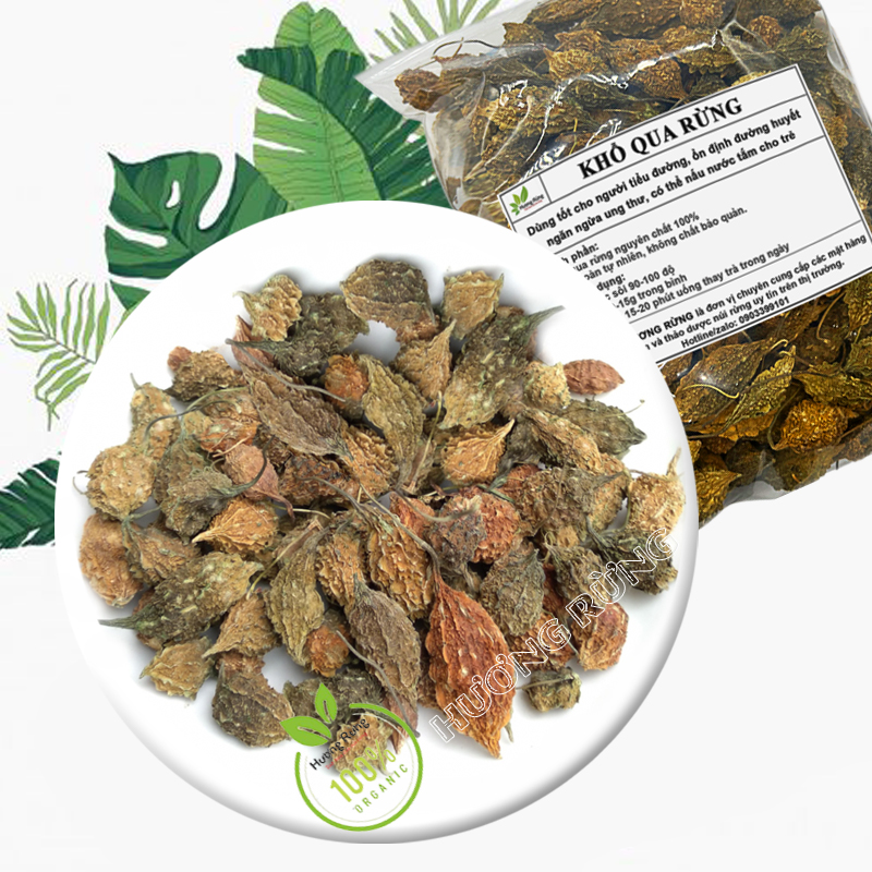 Khổ qua rừng 1kg nguyên trái sấy khô, mướp đắng rừng, loại tuyển chọn chuẩn rừng nguyên chất