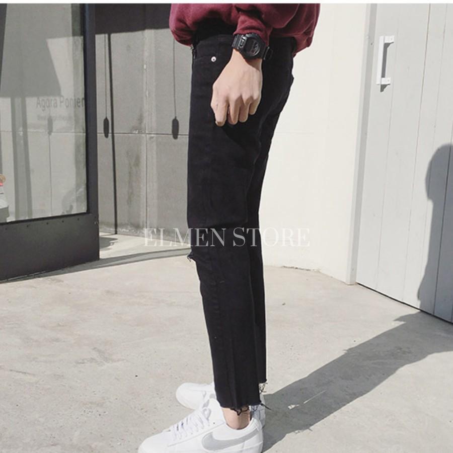 Quần jeans nam rách gấu và gối - Mã DG