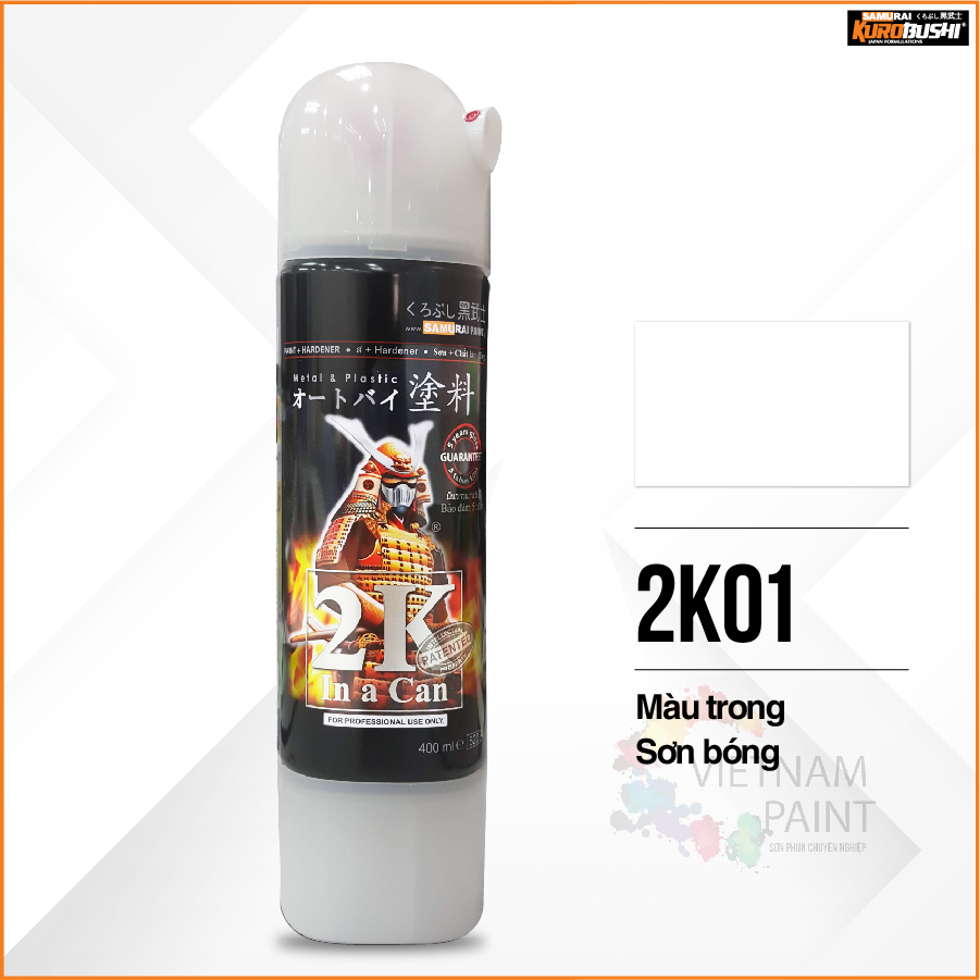 Sơn xịt Samurai Kurobushi - MÀU TRONG MỜ 2K01A