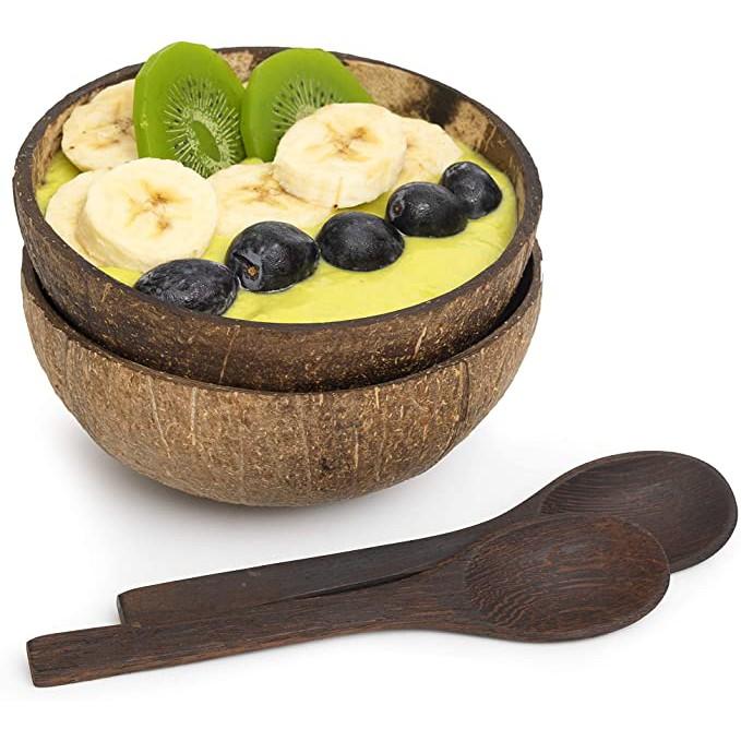 Bát gáo Dừa để mộc mặt ngoài cao cấp, ăn Salad, hoa quả dầm | ongtre