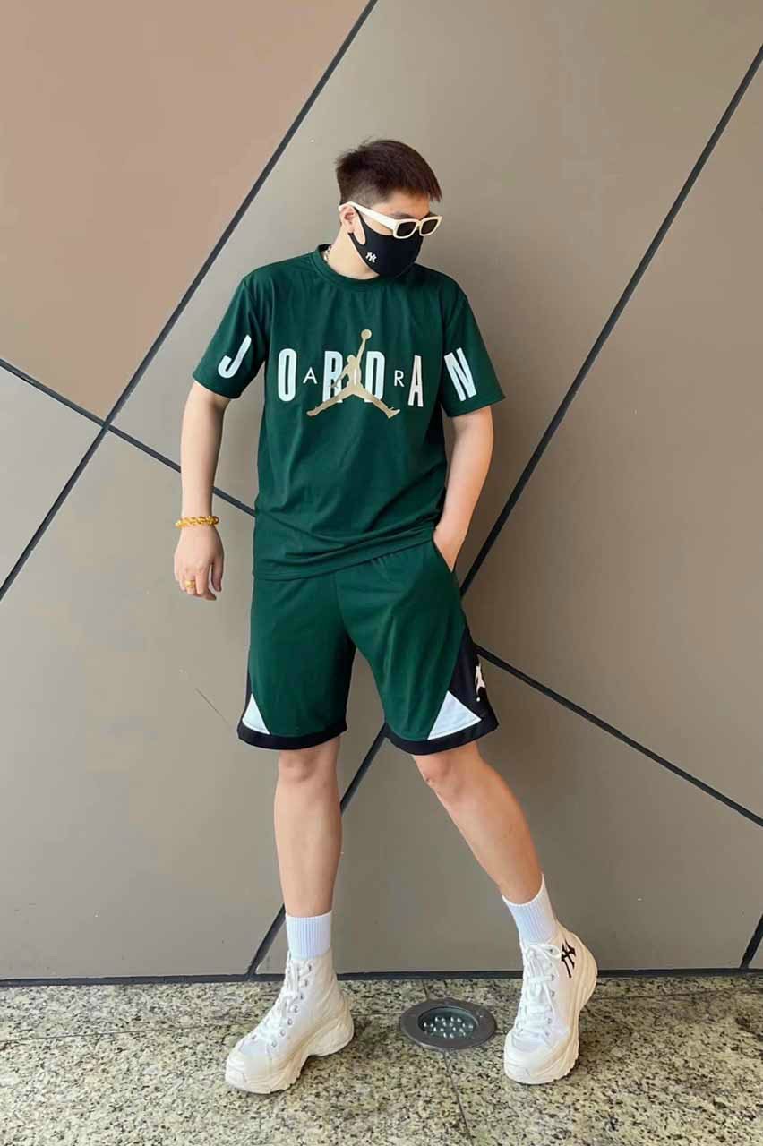 bộ đồ in thể thao mặc nhà nam nữ chất coton co giãn thoáng mát