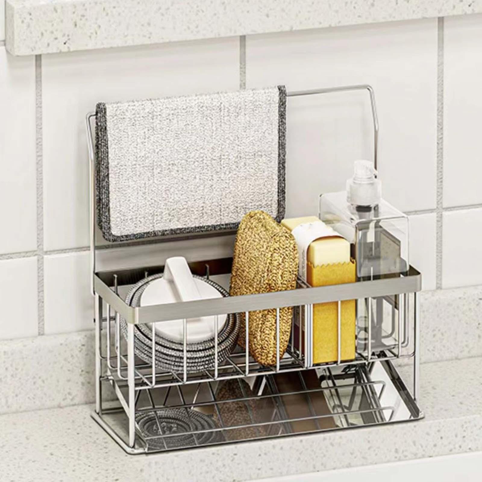 Sink Drain Rack Brush Soap Holder Storage Soap Dish Kitchen Sponge Holder