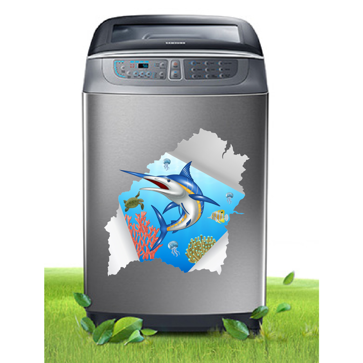 Decal trang trí máy giặt số 11