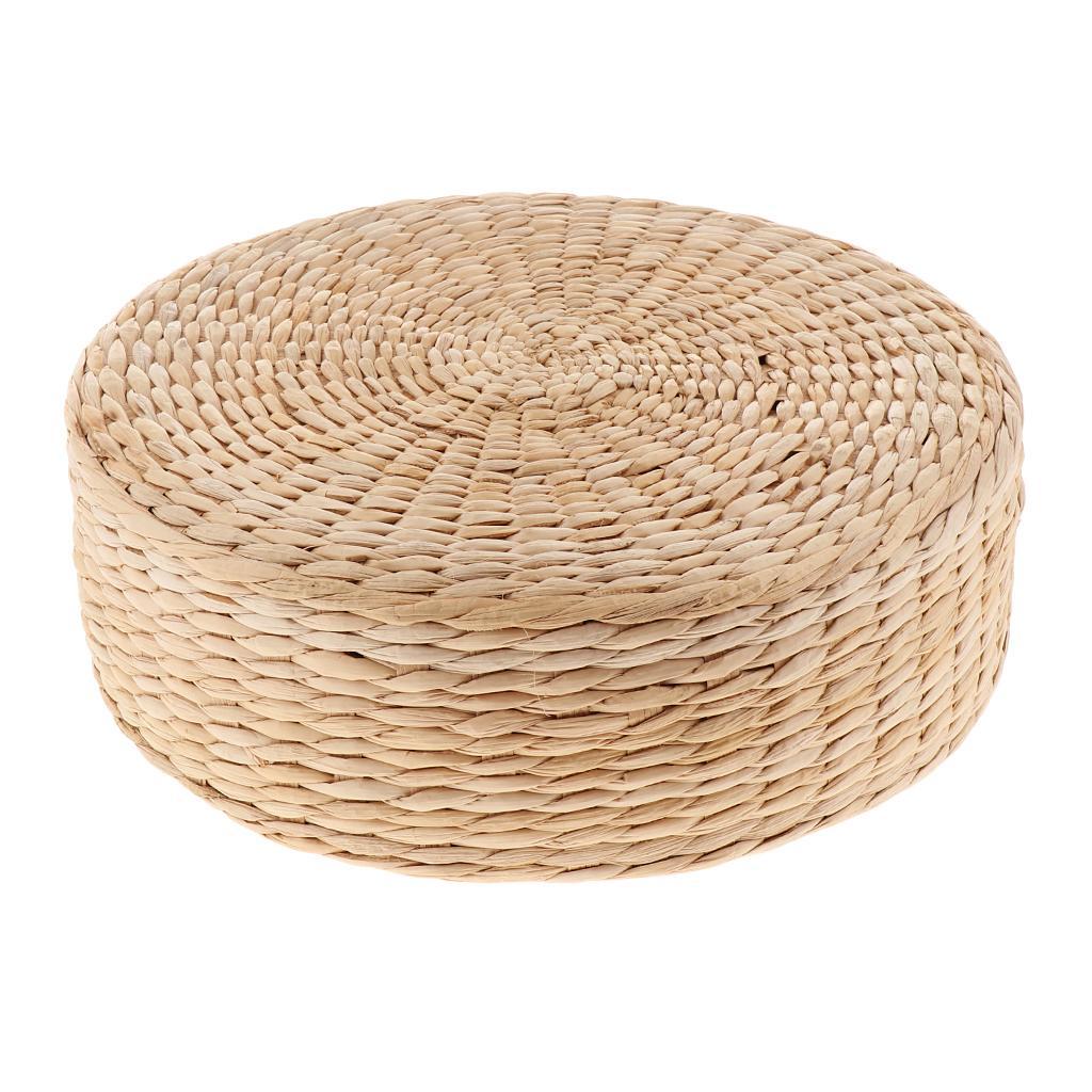 Knitted Straw Sitting Cushion Thick Pouf Yoga Tatami Cushion Pad