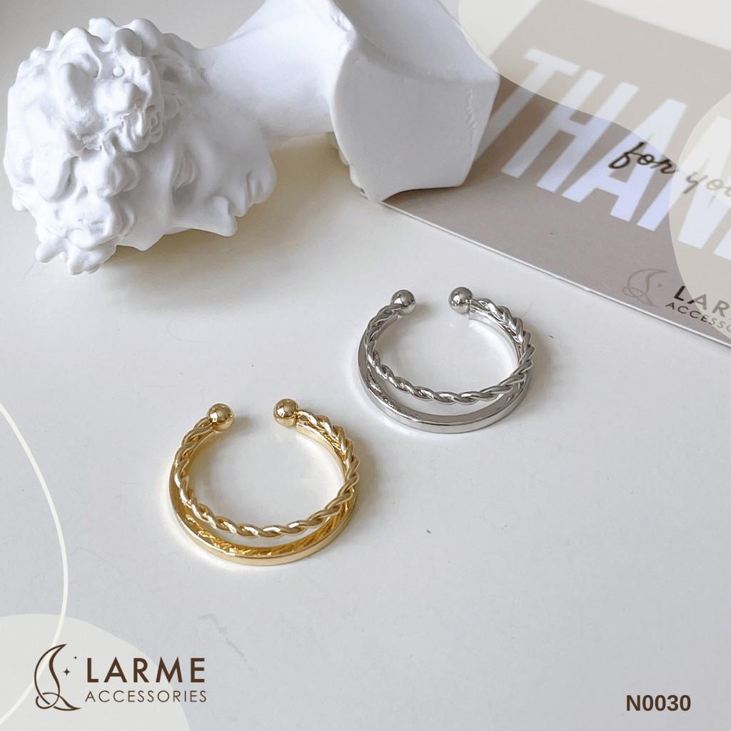 Nhẫn basic mạ vàng, bac thiết kế đơn giản trang nhã larme accessories - N0030