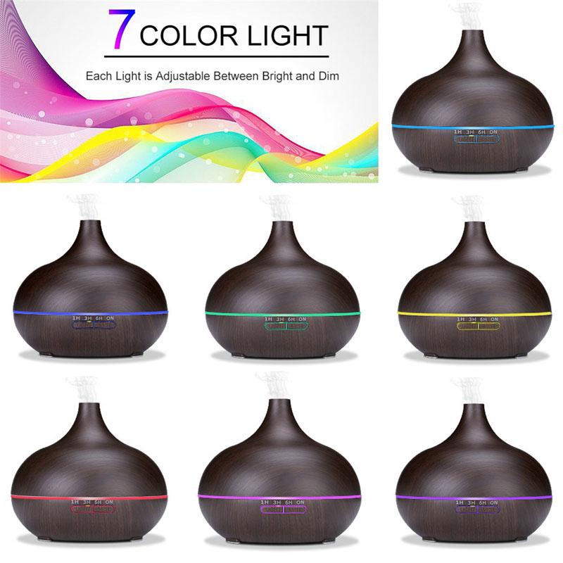 550Ml Máy Tạo Độ Ẩm Không Khí Tinh Máy Khuếch Tán Tinh Dầu Siêu Âm Phun Sương Tạo Humificador Điều Khiển Từ Xa Hạt LED Đèn Ngủ