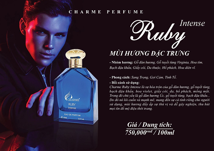 Nước hoa nam Charme Ruby Intense 100ml