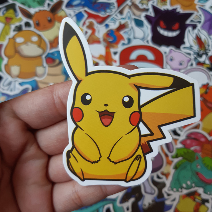 Bộ Sticker dán cao cấp chủ đề POKEMON - Dùng dán Xe, dán mũ bảo hiểm, dán Laptop