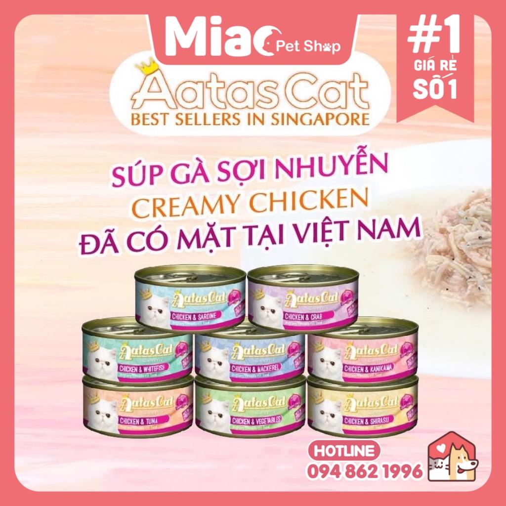 Pate Aatas Cat Creamy 80g Cho Mèo Dạng Súp Gà Sợi Nhuyễn Đủ Vị