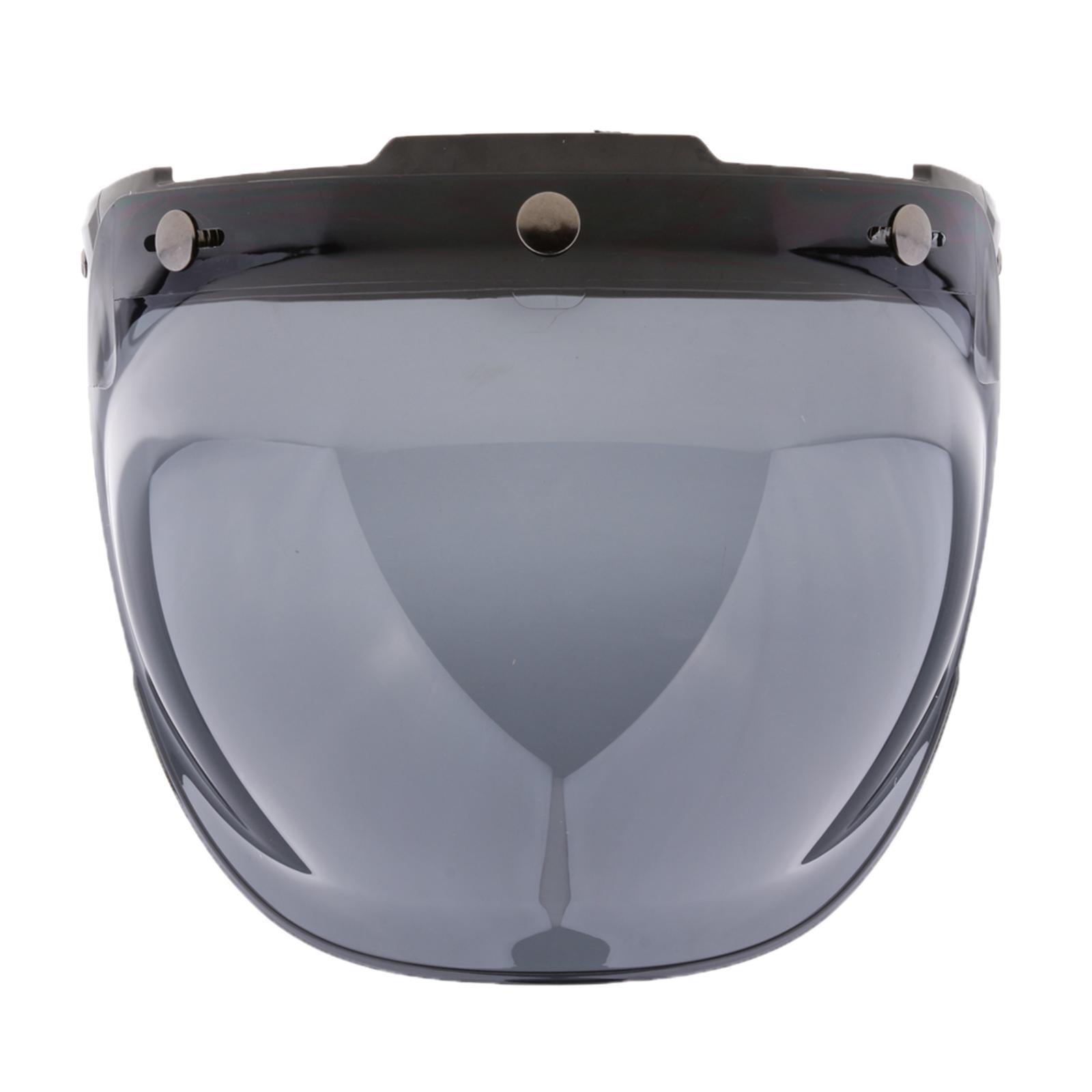 2x 3 Snap Button Up Visor - Bubble Lens, for Open Face Motorcycle