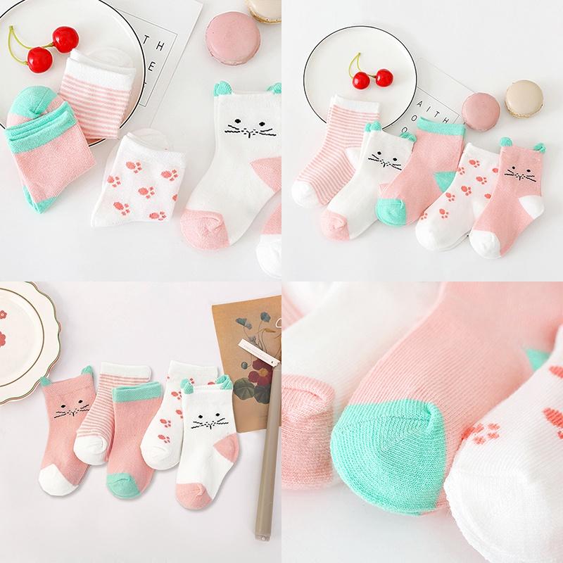 Set 5 đôi tất cotton mềm cho bé sơ sinh 0-6 tuổi