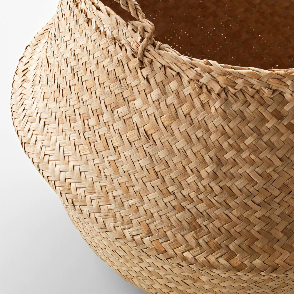 Giỏ cói trơn trồng cây/decor/đựng quần áo/đựng vật dụng nhỏ, Hàng XK Châu Âu