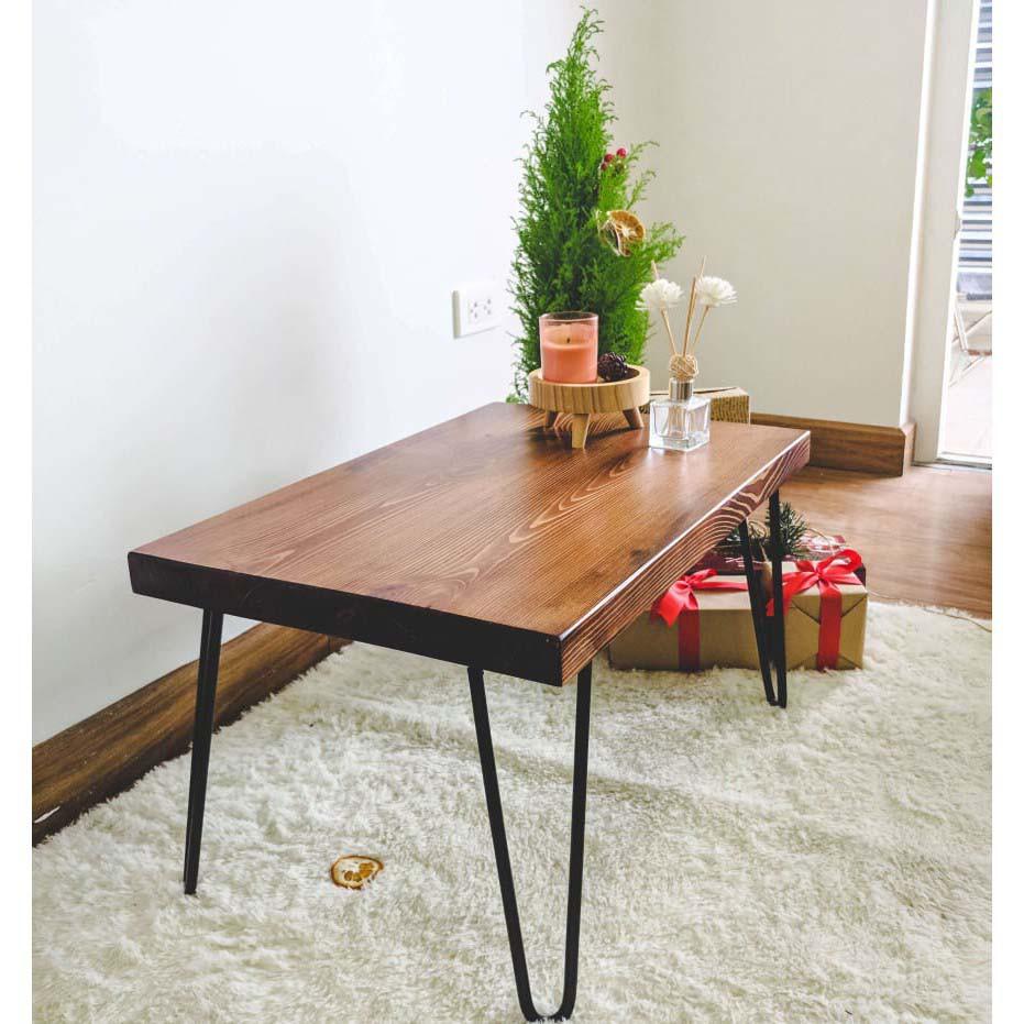 Bàn Trà Gỗ Thông Chân Sắt hairpin+++Trọng Lượng Nhẹ+Dễ Tháo Lắp+Gỗ Thông Nhập Khẩu