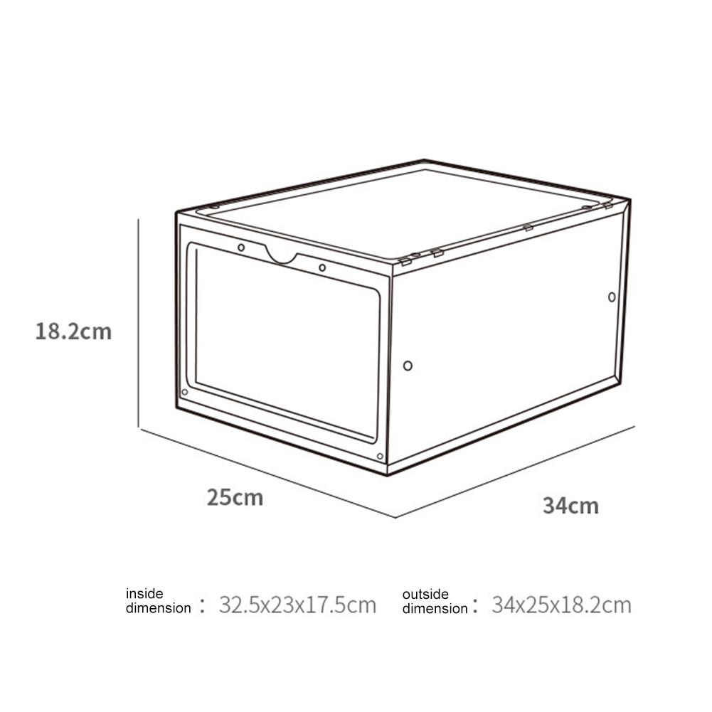 COMBO 3 HỘP ĐỰNG GIÀY NHỰA CỨNG CAO CẤP -NẮP TRONG SUỐT TÍCH HỢP NAM CHÂM HÍT-MÀU ĐEN