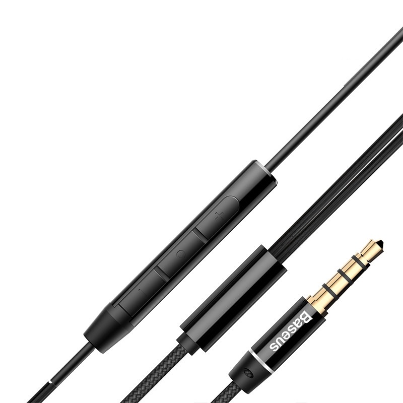 Tai nghe nhét tai jack 3.5mm Baseus H06 dài 1.2M dây TPE vải cho Smartphone ( 2 màu ) - Hàng chính hãng