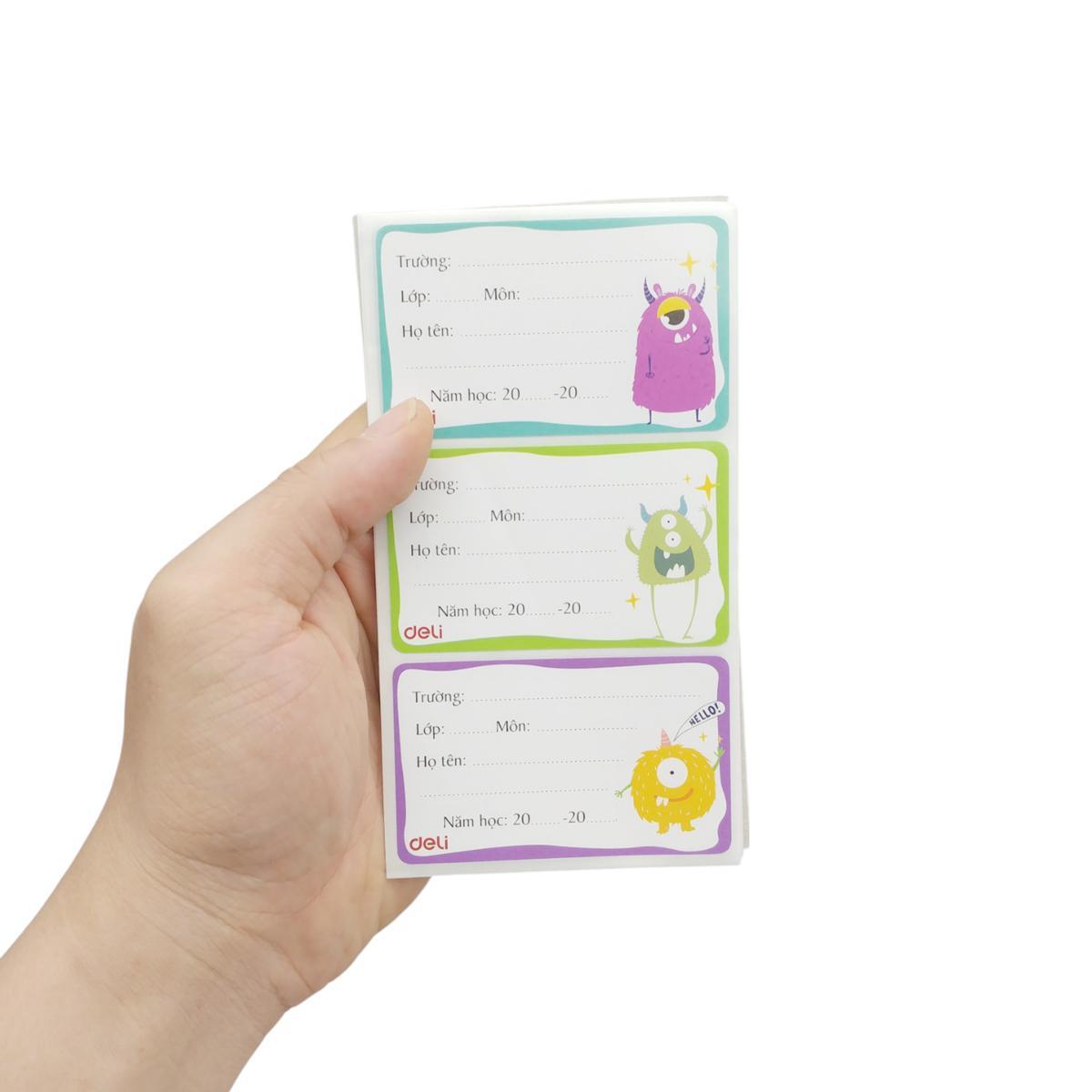 Nhãn Vở Học Sinh 3 Ô - Deli CA900 (12 Nhãn) - Mẫu 2