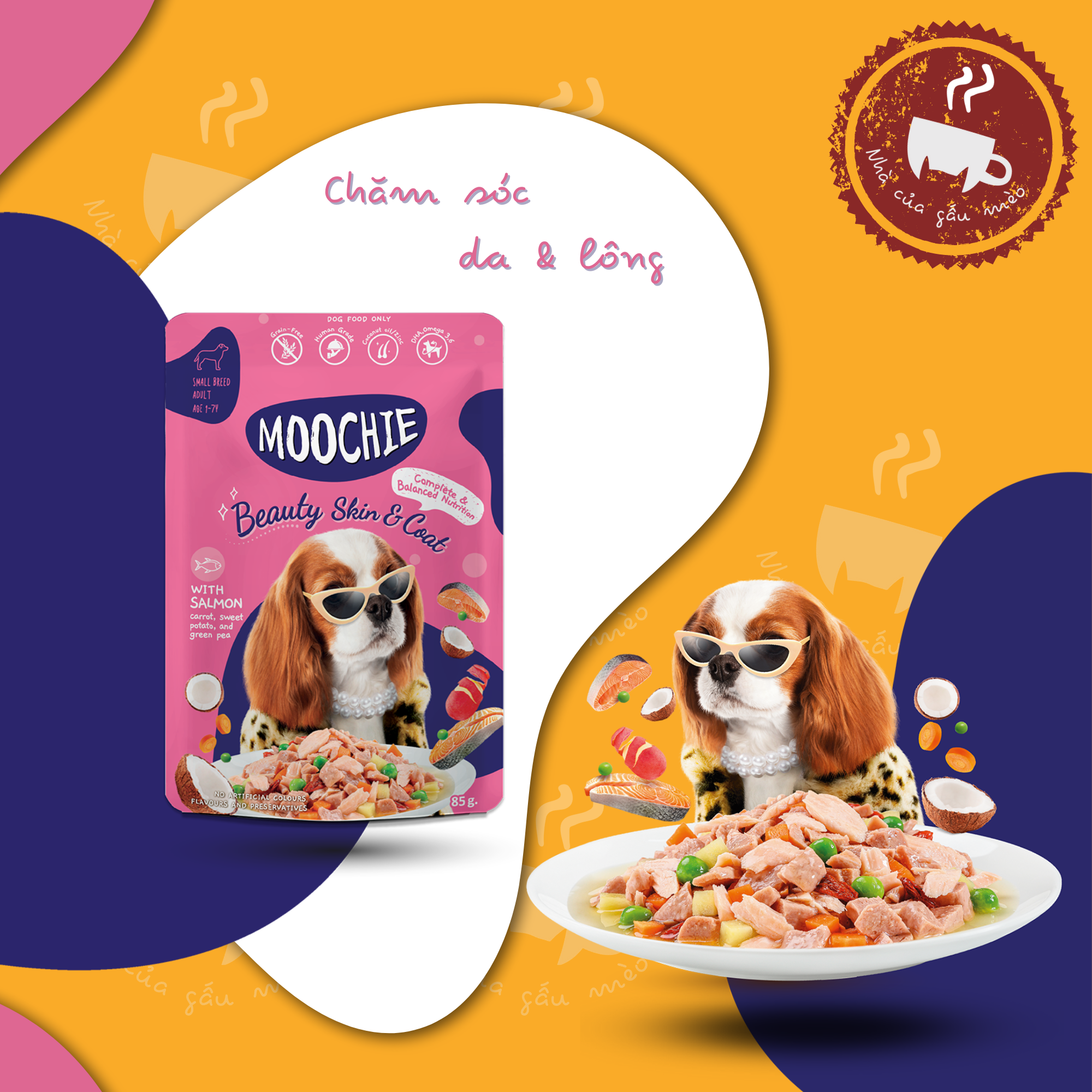 Thức ăn cho chó / Pate Moochie dạng gói dành cho chó mọi lứa tuổi - gói 85gr