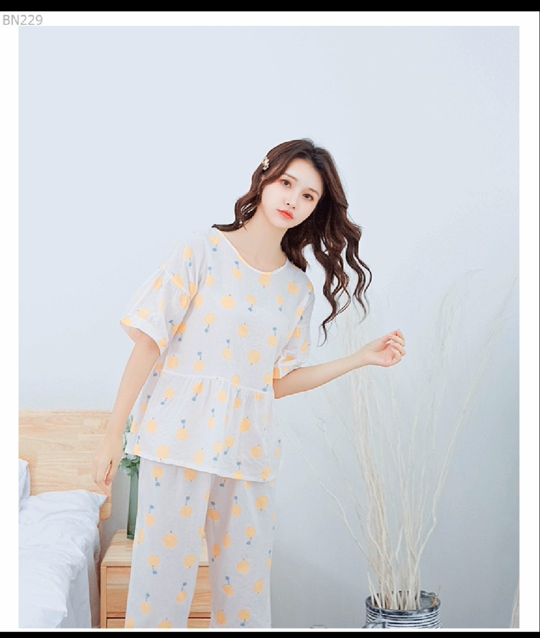 Đồ lửng mặc nhà Đồ ngủ bộ mặc nhà vải cotton lụa mịn thoáng mát chất đẹp tay lửng