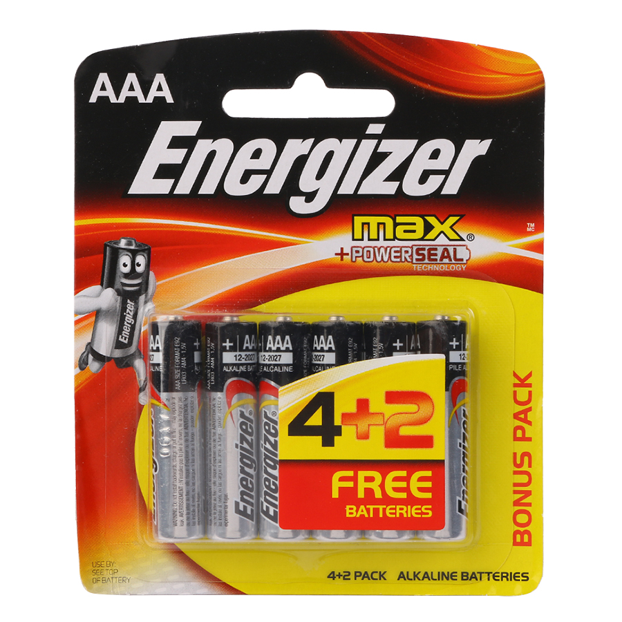 Pin Max 4 + 2 Viên Energizer E92 BP4+2 AAA
