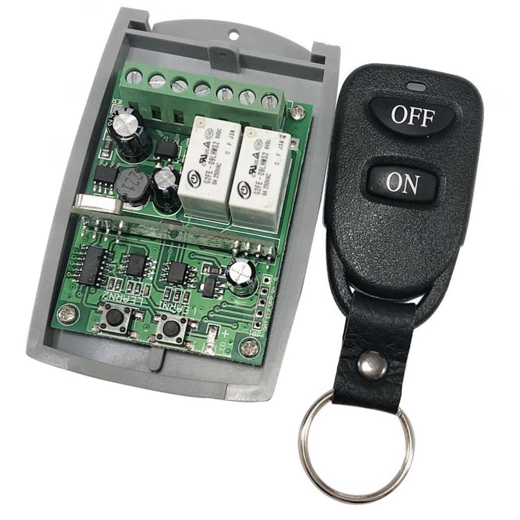 2CH Wireless Remote Control Switch - Relay Receiver & RF Transmitter For Light, Garage, Gate, Lifting Equipment