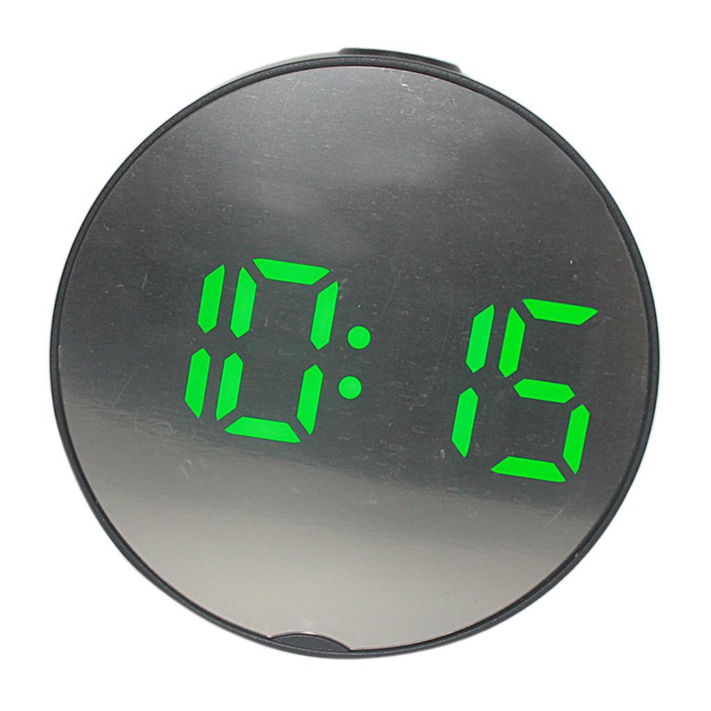 2pcs LED Alarm Clock Large Display Bedside Mirror Clock for Bedroom Elder