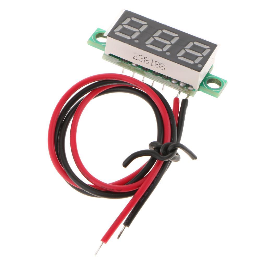 2 Wire DC 3.5-30V Digital Display Voltage Meter Voltmeter 0.28" LED Voltage Tester