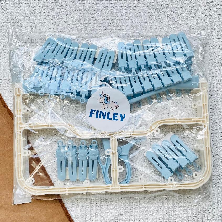 [Tặng thêm 4 móc] Móc Chùm Nhựa PP Cao Cấp Dày Dặn FINLEY 36 Kẹp Gấp Gọn, Xoay 360 Độ Phơi Quần Áo Trẻ Em