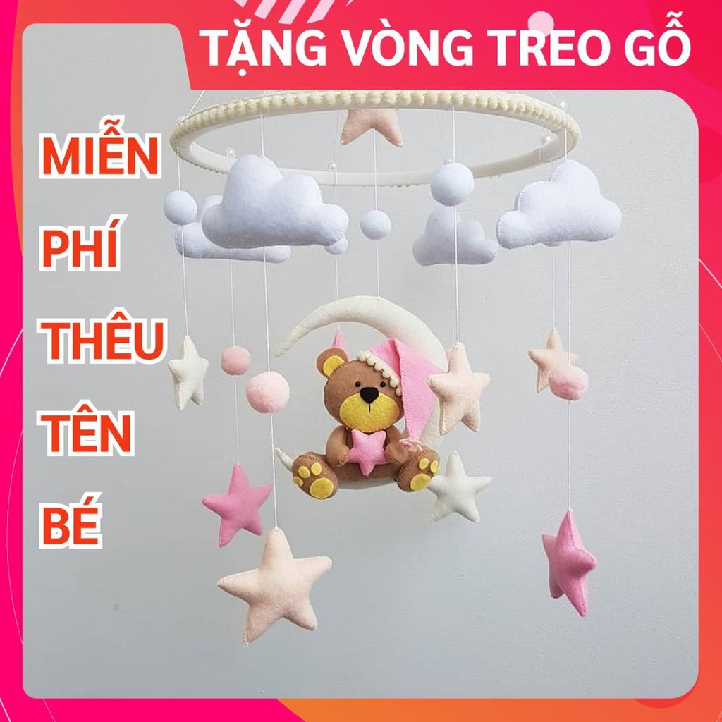 Đồ chơi treo nôi cho bé kích thích thị giác,  có nhạc tự xoay GẤU SAO 2