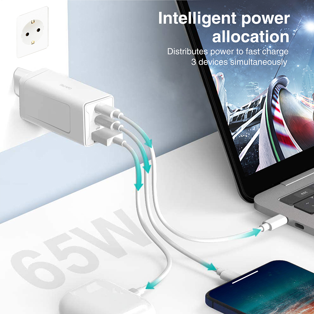 Bộ Chuyển Đổi Nguồn 65w USB PD Loại C Cho IPhone 12 Mini / 12 IPad Pro, Màu Trắng
