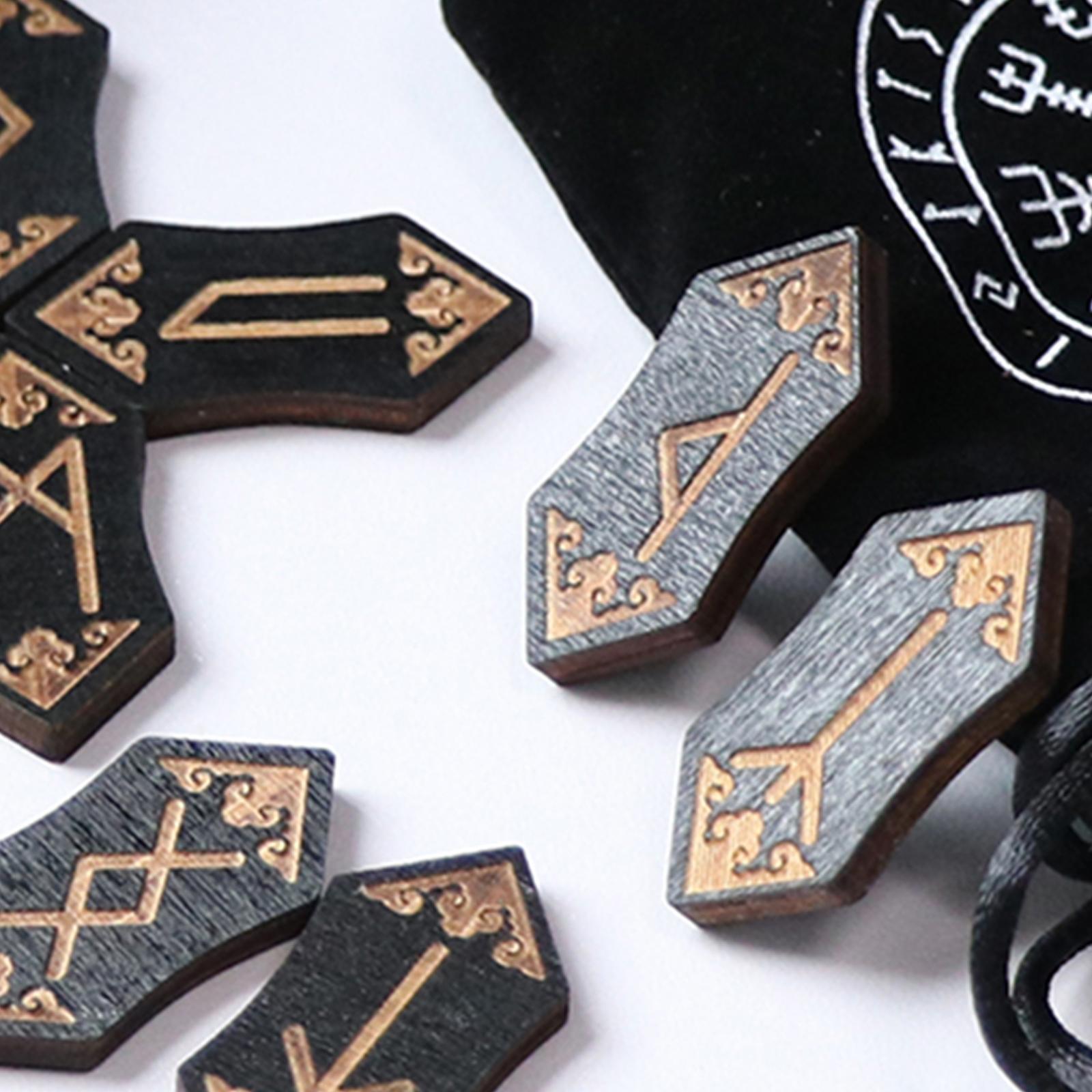 Woodcut Rune  Card Set Nordic with Bag Props Family