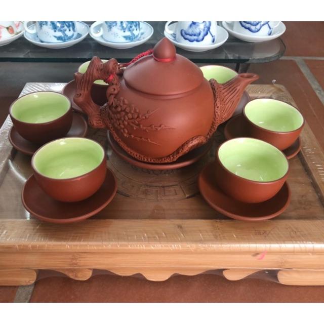 Bộ ấm chén tử sa đắp nổi