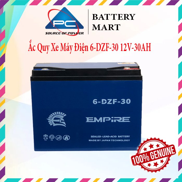 Ắc Quy Xe Máy Điện 6-DPB-30 12V-30AH, acquy dùng cho Loa Kéo, Năng Lượng Mặt Trời