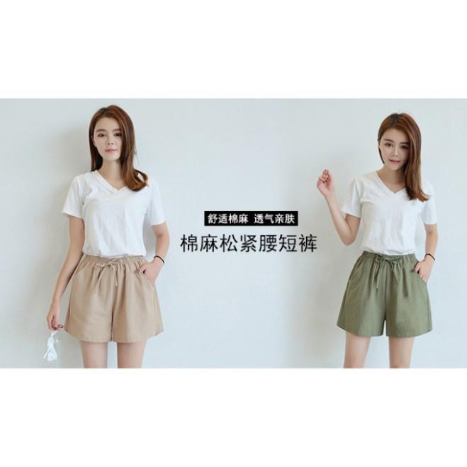 Quần shorts cotton nữ - thun co dãn