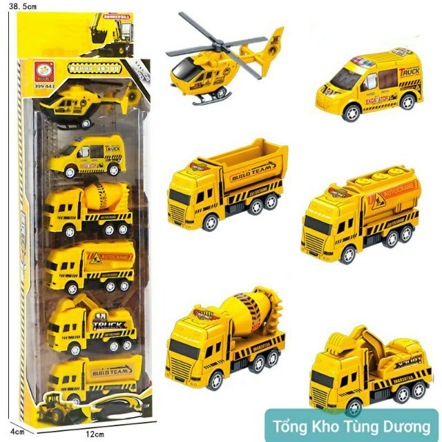 [KM cực sốc]Set 6 ô tô mô hình công trình xây dựng cho bé