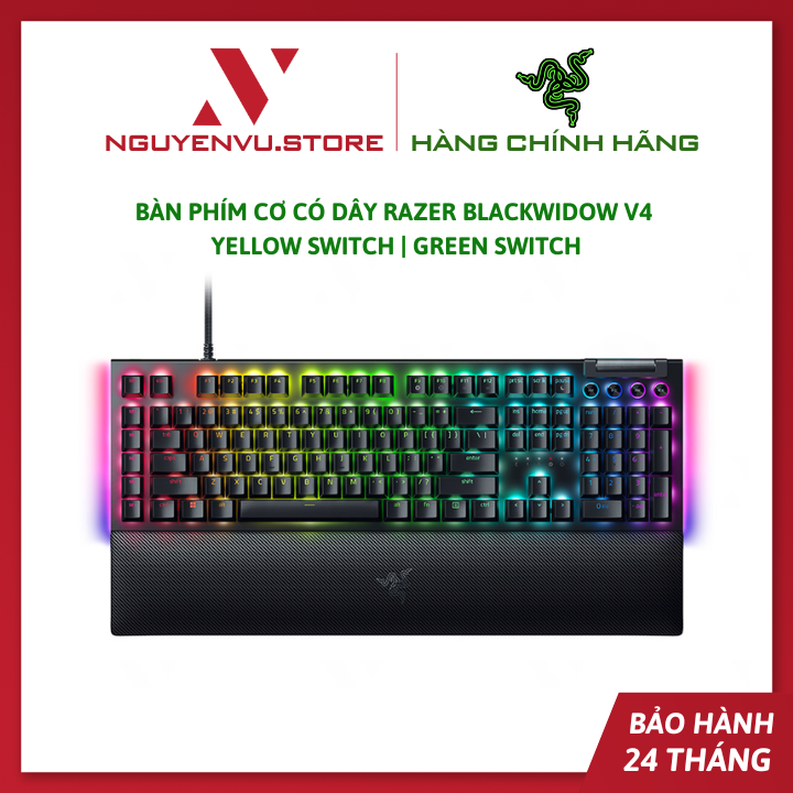 Bàn Phím Cơ Có Dây Razer BlackWidow V4 | Yellow Switch | Green Switch - Hàng Chính Hãng