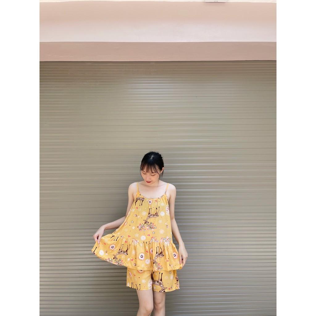 BỘ BẦU DỂ THƯƠNG LANH ĐÙI HAI DÂY MẶC NHÀ SIÊU MÁT freesize dưới 65kg