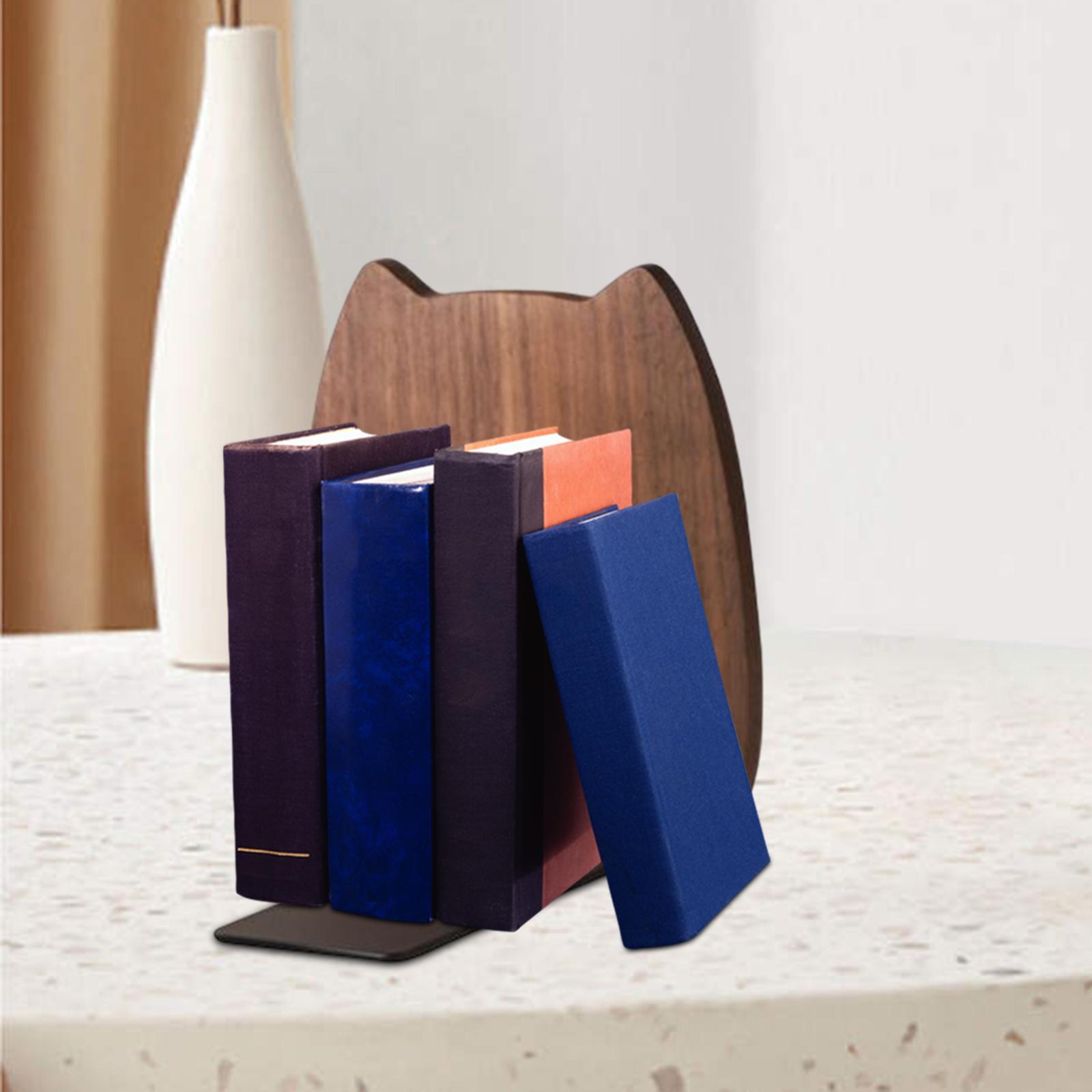 Wooden Bookends Decorative Bookends for Shelves for Home Children Classmates