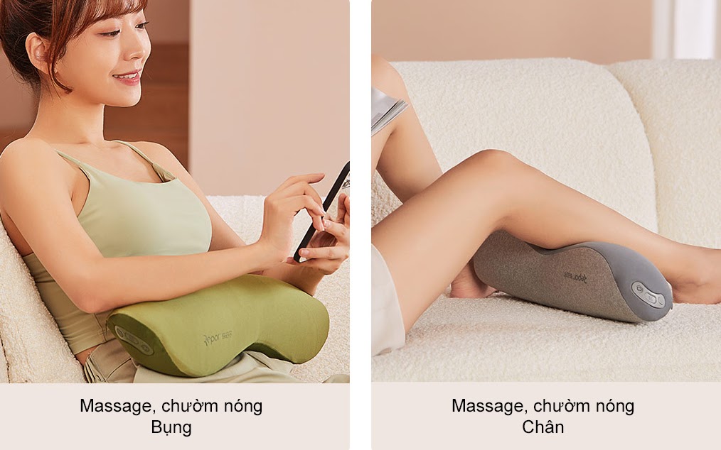 Gối massage cổ vai gáy Xiaomi Sothing Repor, bi massage 2 chiều kép, dung lượng pin 2900mAh, xung huyệt lưu thông khí huyết- Hàng chính hãng