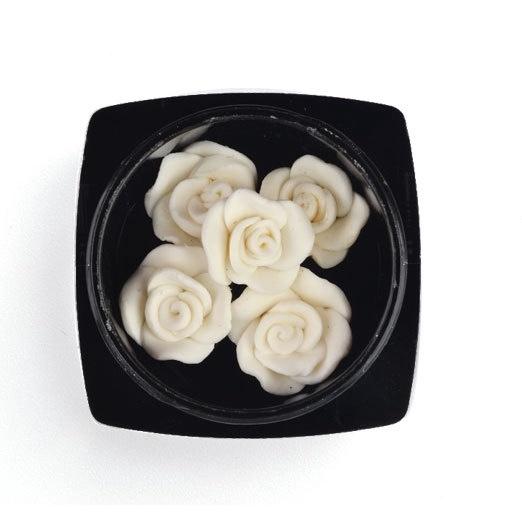 Hoa bột nail rose trắng đen 5 bông , hũ hoa hồng bột gắn móng trang trí chuyên nghiệp