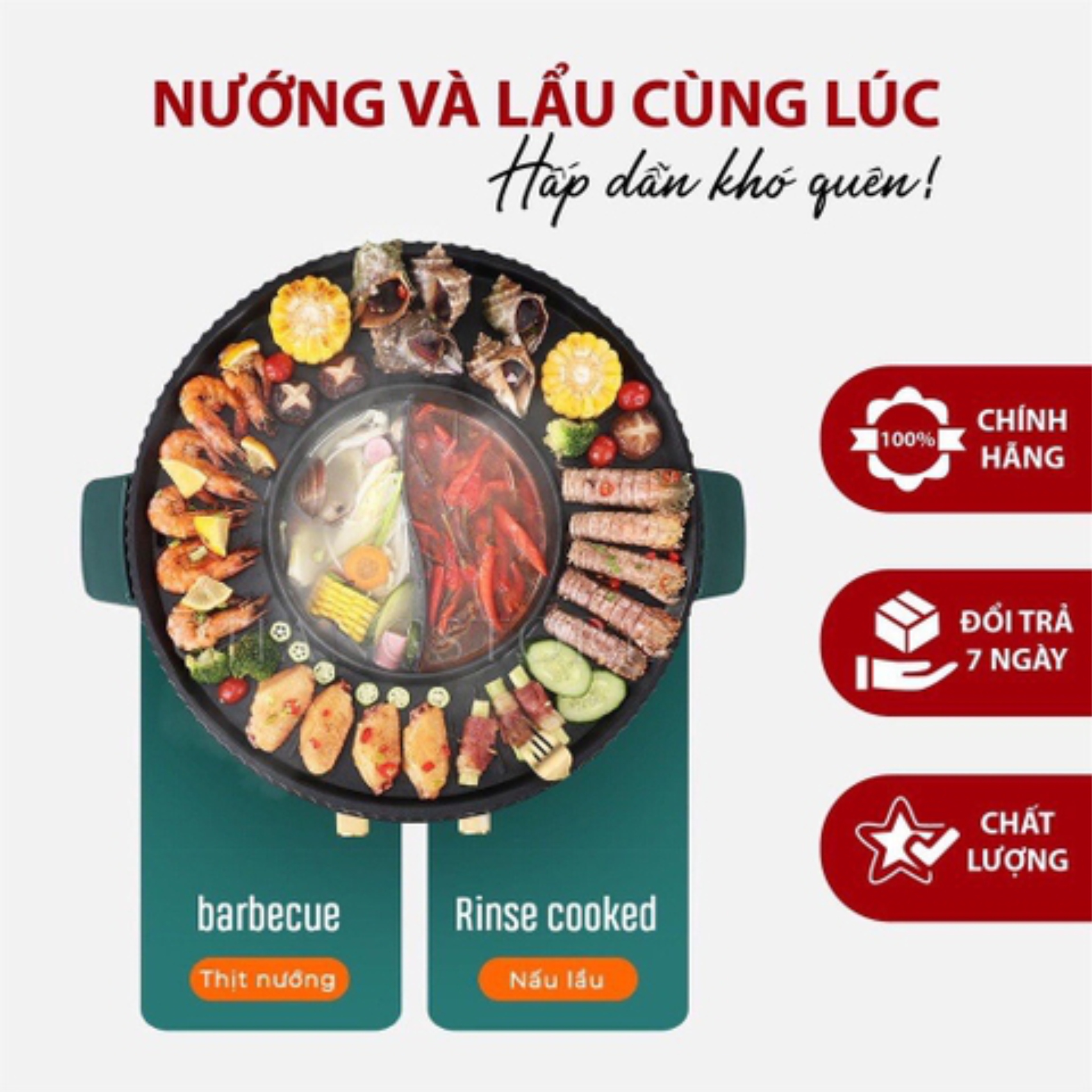 LẨU NƯỚNG 2 TRONG 1 ĐA NĂNG CREEN CR-235 - Hàng Chính Hãng