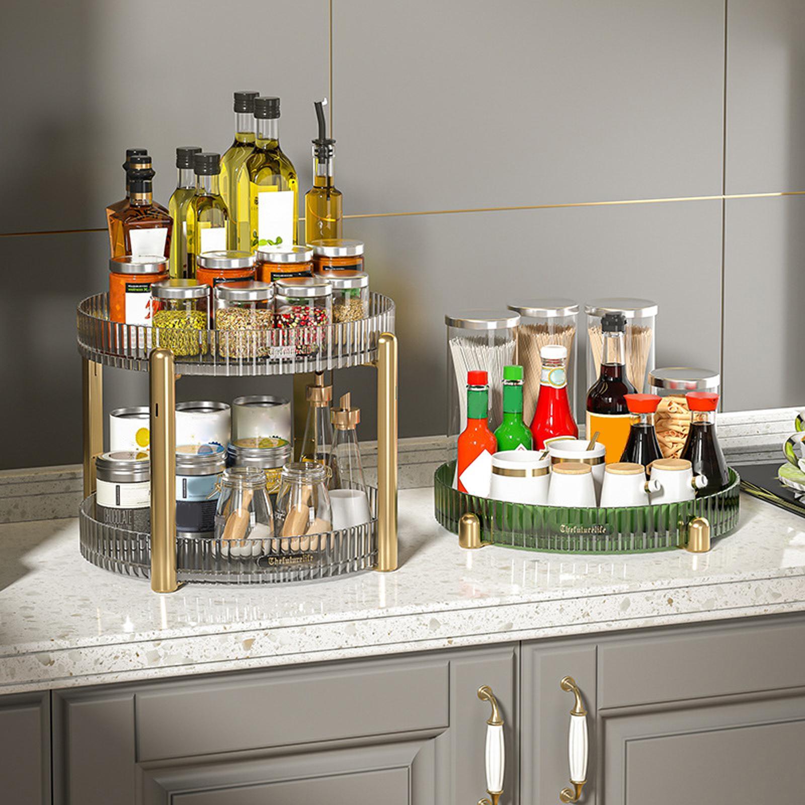 Rotating Makeup Organizer Spice Rack Cosmetic Organiser for Table