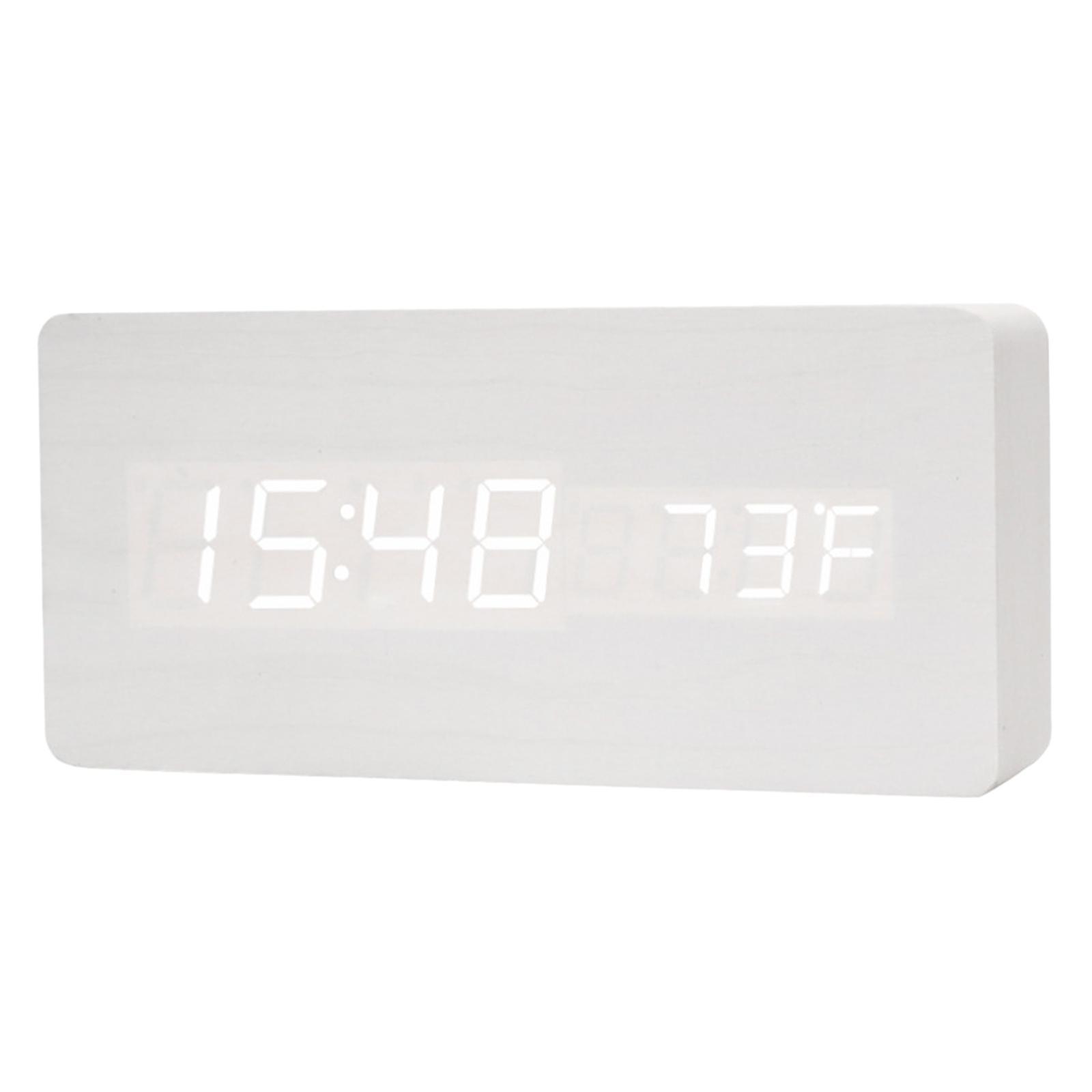 Modern Digital  Clock  Setting Large LED Display Home Decor - White