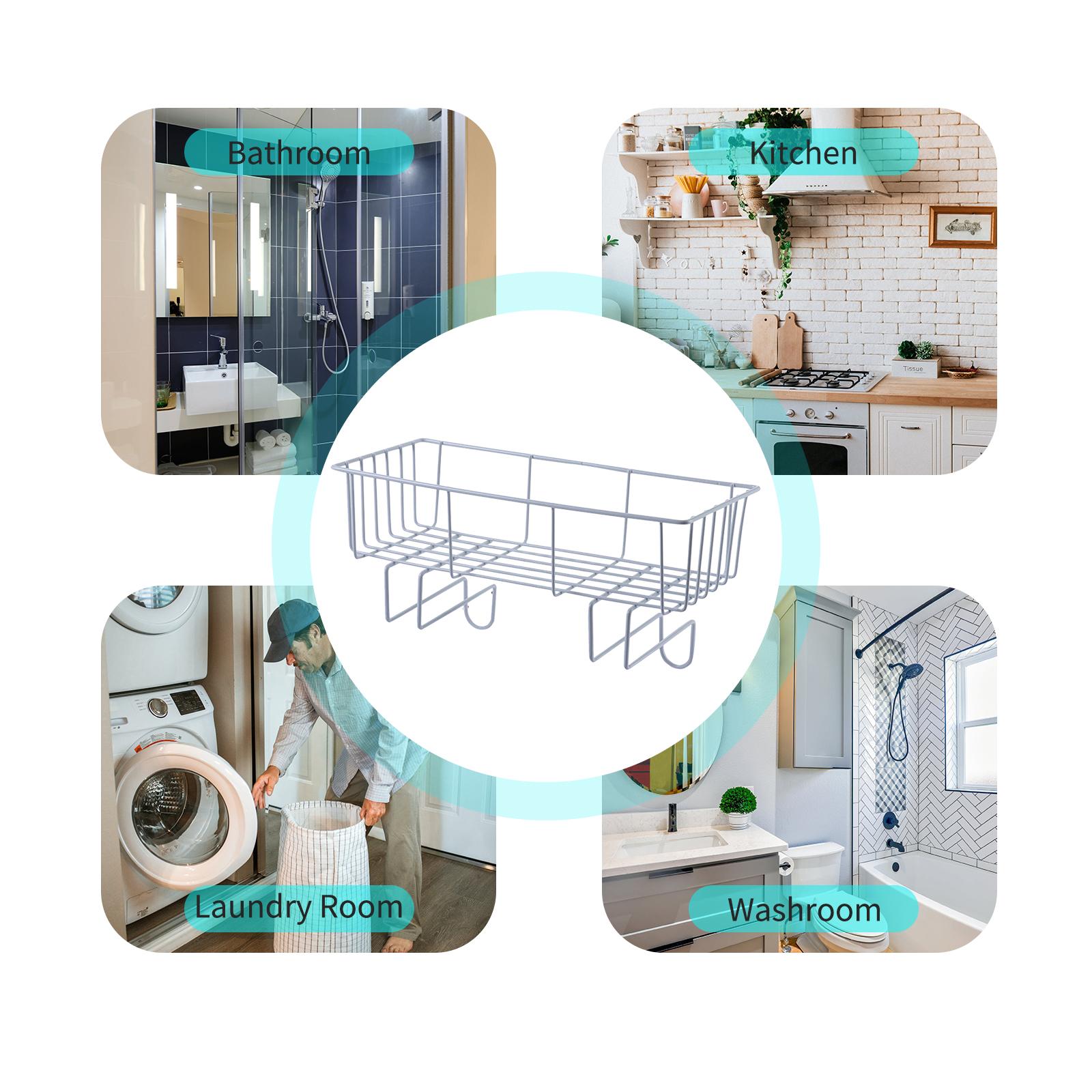 Kệ treo bồn rửa mặt, bồn rửa chén 2 tầng bằng thép carbon tiện lợi trong nhà bếp