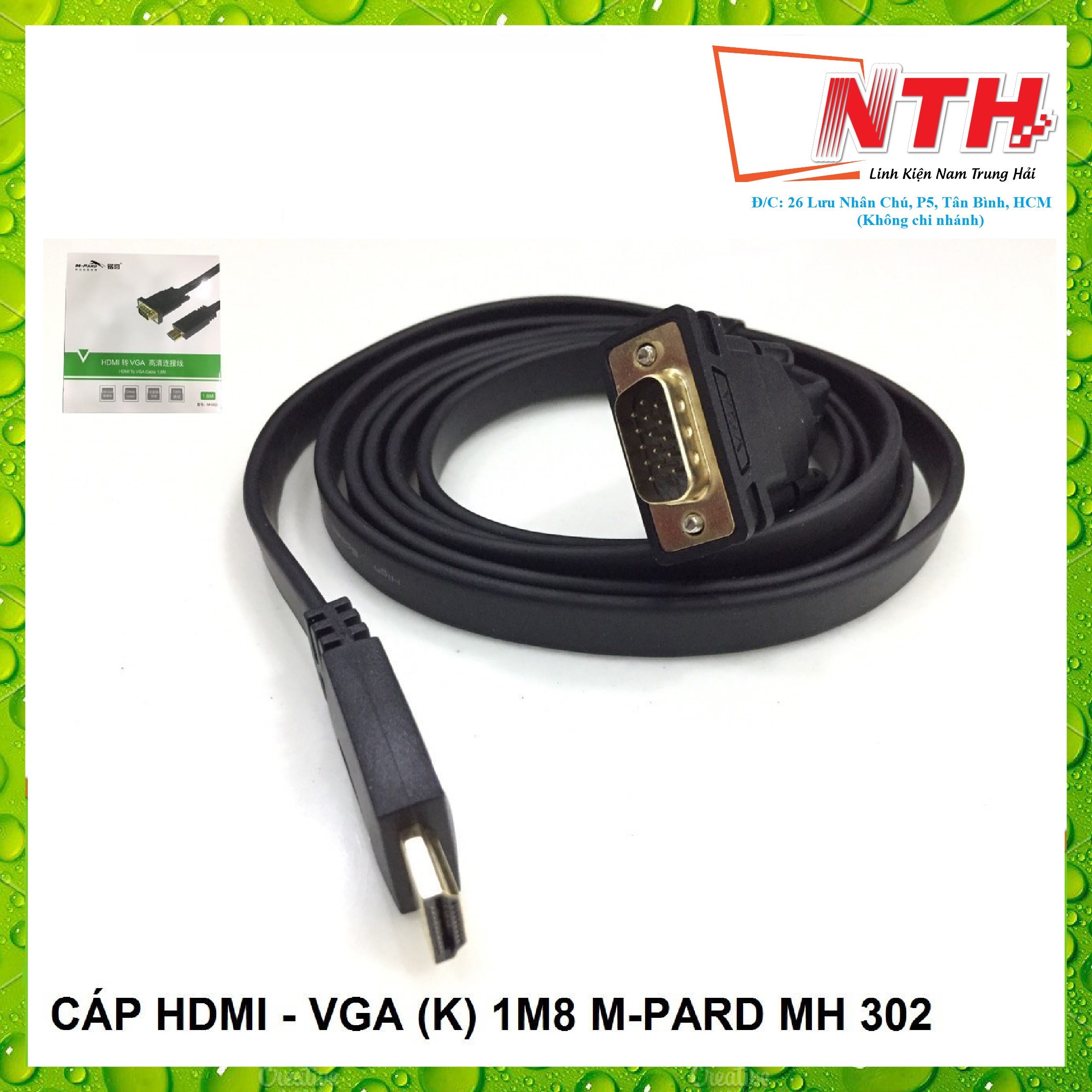 Cáp HDMI ra VGA (K) 1m8 M-PARD MH302