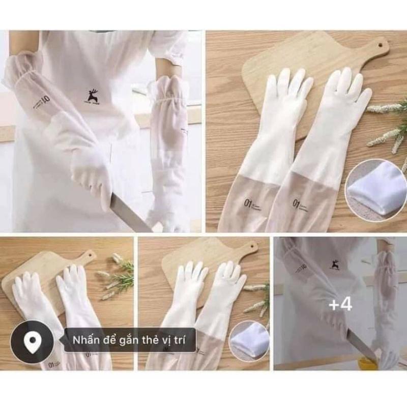 Găng tay rửa bát bằng cao su lót nỉ