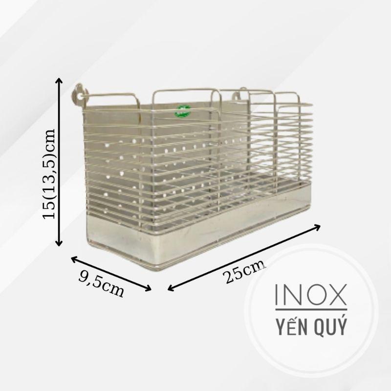 Ống đựng đũa inox - Ống đựng đũa vuông 3 ngăn inox chống rỉ